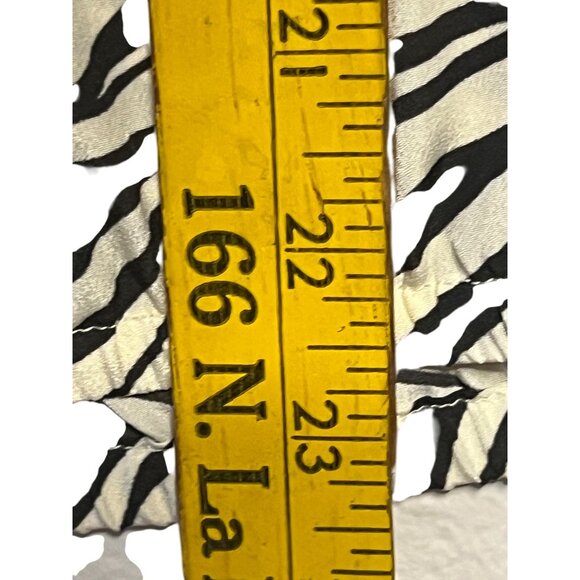 Michael Michael Kors Women Size L Zebra Print Ruffle Blouse Y2K Preppy Designer - Picture 15 of 16